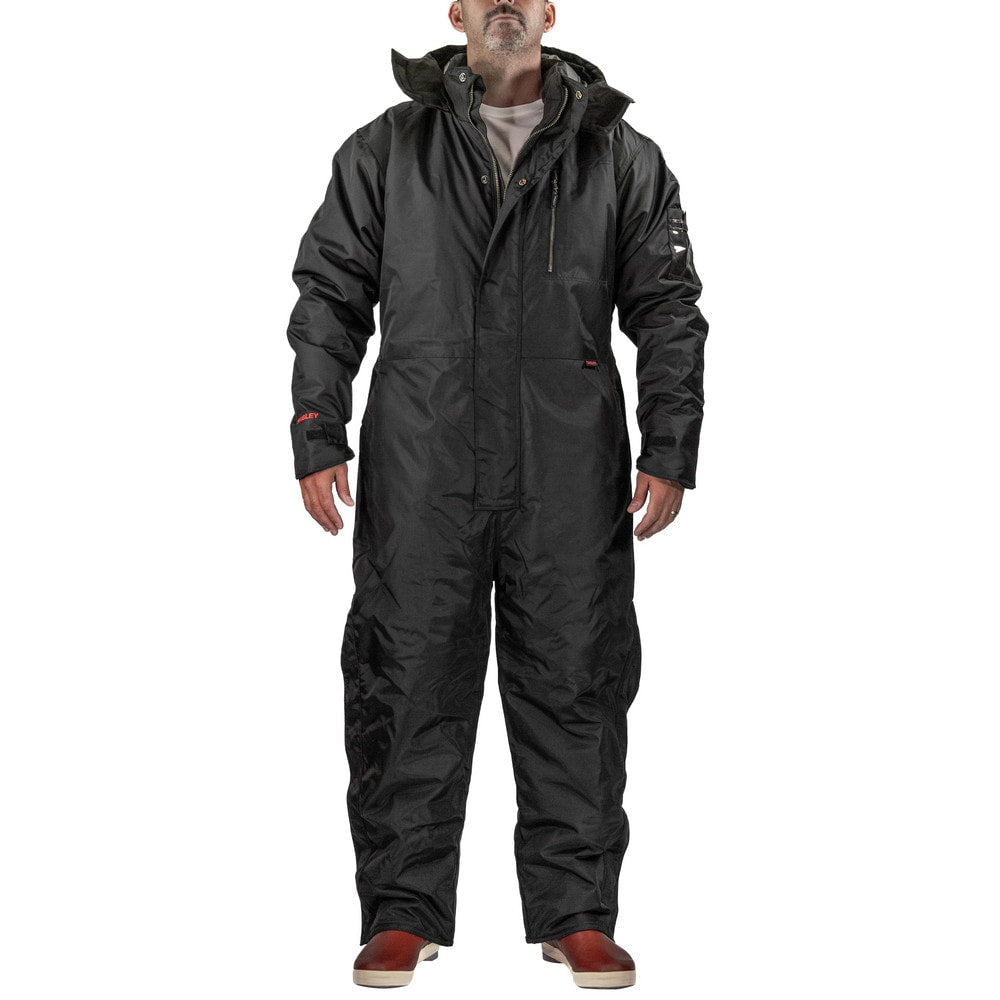 Coveralls & Overalls; Garment Style: Coveralls; Size: 2X-Large; Color: Black; Material: 420D Polyurethane Coated Nylon, Polyester; Hazardous Protection Level: Non-Hazardous; Ankle Style: Open