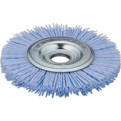 Wheel Brush: 6" Wheel Dia, 1" Face Width, 0.0280" Wire Dia,  Crimped