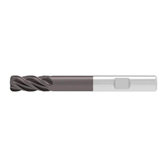 Corner Radius End Mill: 12.00 mm Dia, 26.00 mm LOC, 1.00 mm Radius, 4 Flute, Solid Carbide