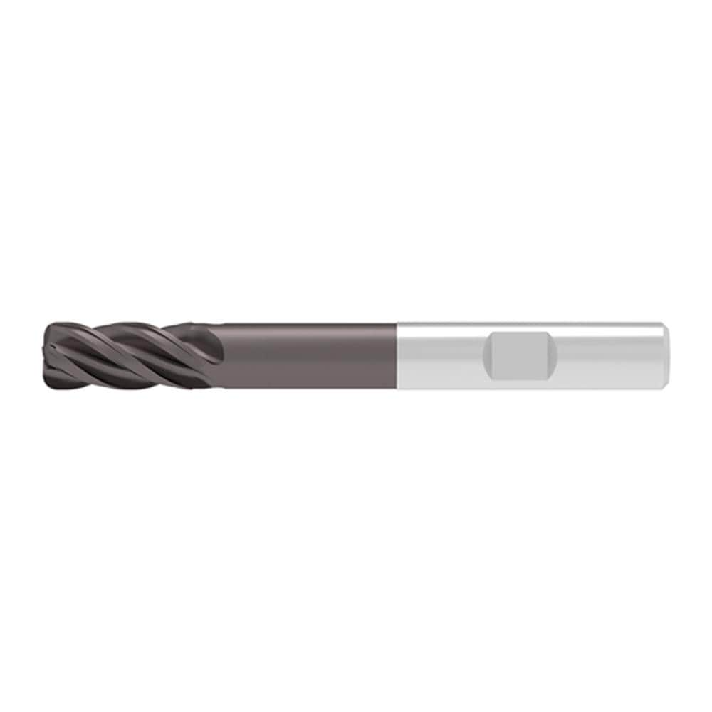 Corner Radius End Mill: 10.00 mm Dia, 22.00 mm LOC, 0.10 mm Radius, 4 Flute, Solid Carbide