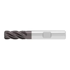 Corner Radius End Mill: 10.00 mm Dia, 22.00 mm LOC, 1.00 mm Radius, 4 Flute, Solid Carbide