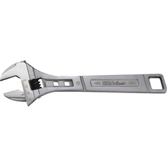 Adjustable Wrench: 15" OAL, 1-3/4" Jaw Capacity