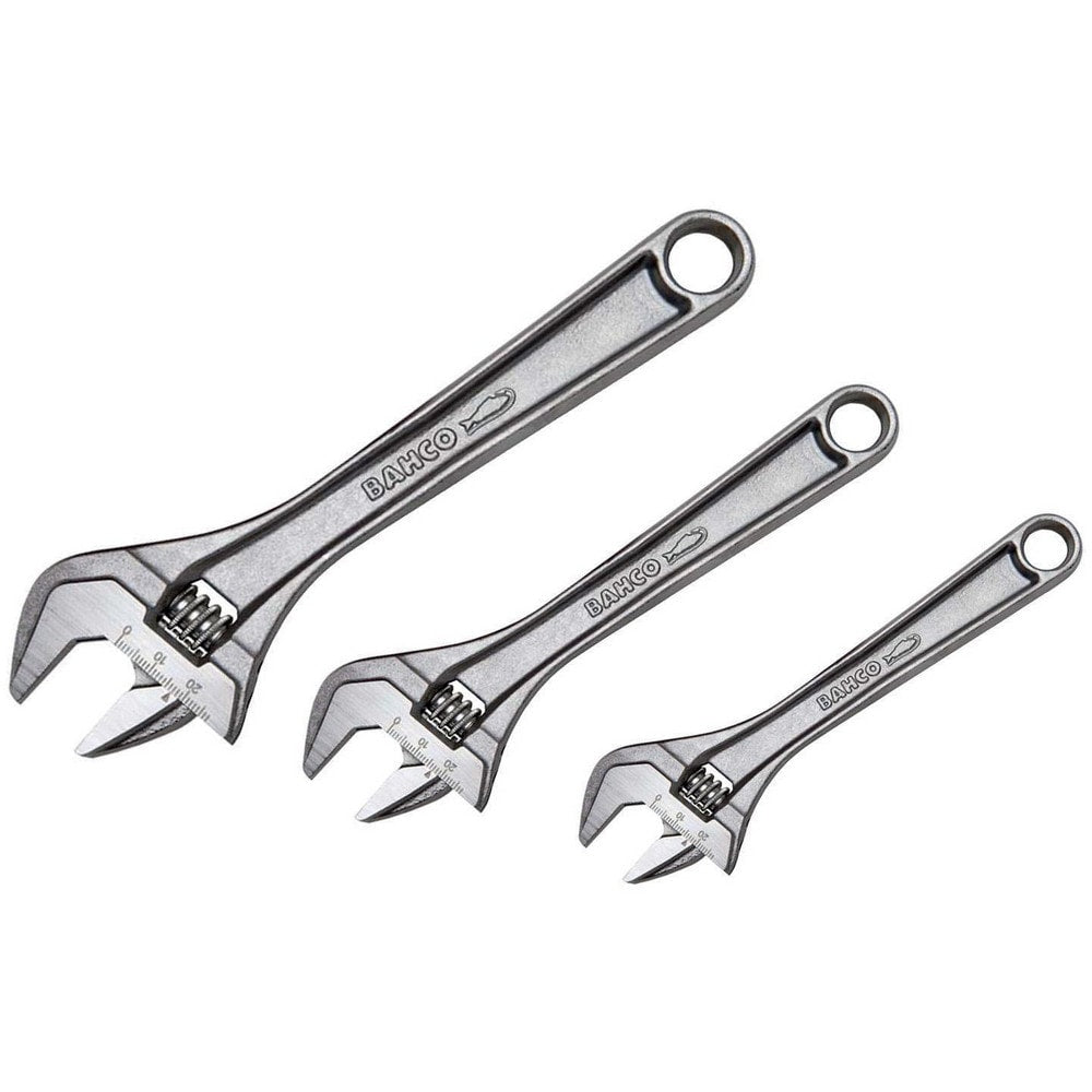 Adjustable Wrench Set: 3 Pc, Inch