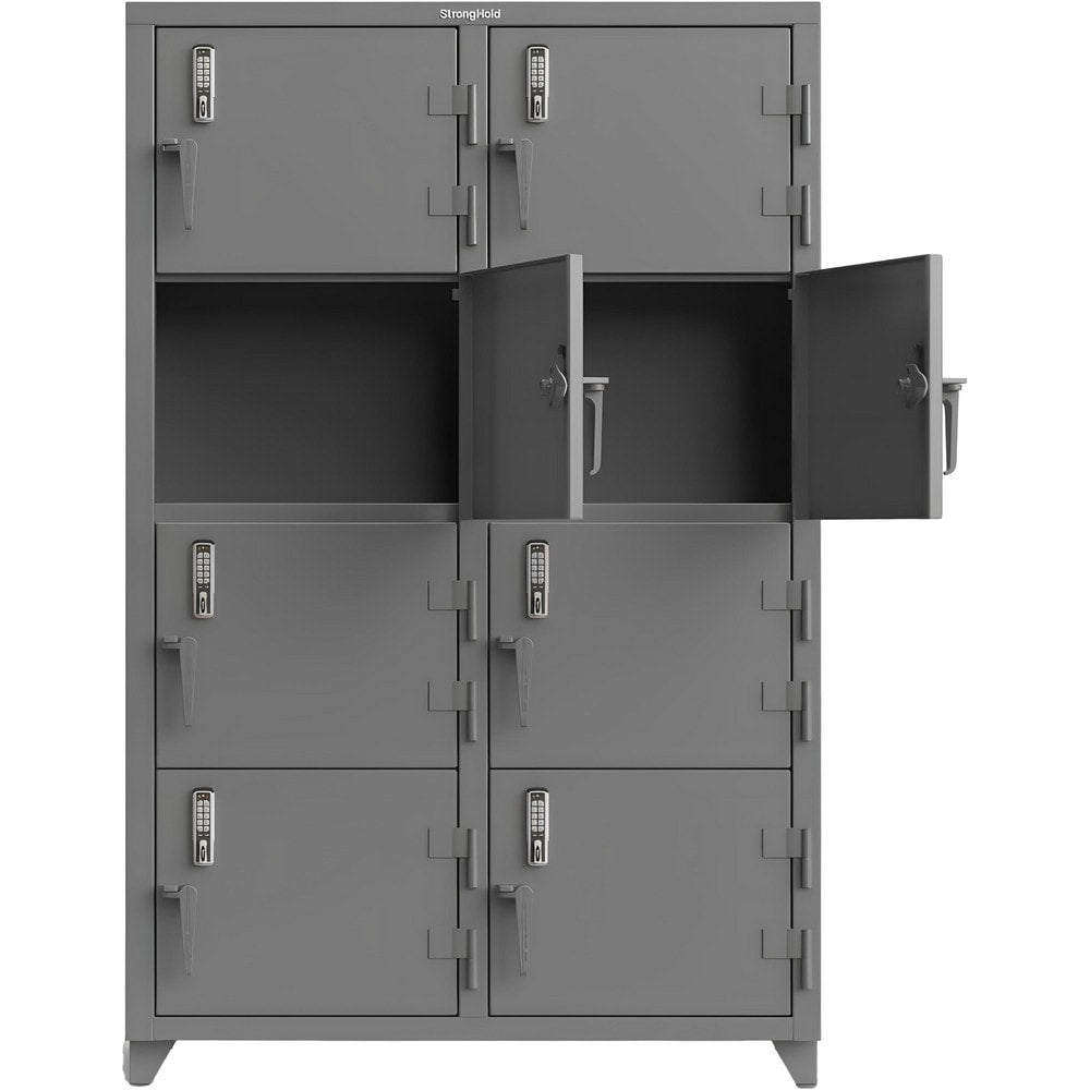 2-Wide Locker: 48" Wide, 75" High, Electronic Lock