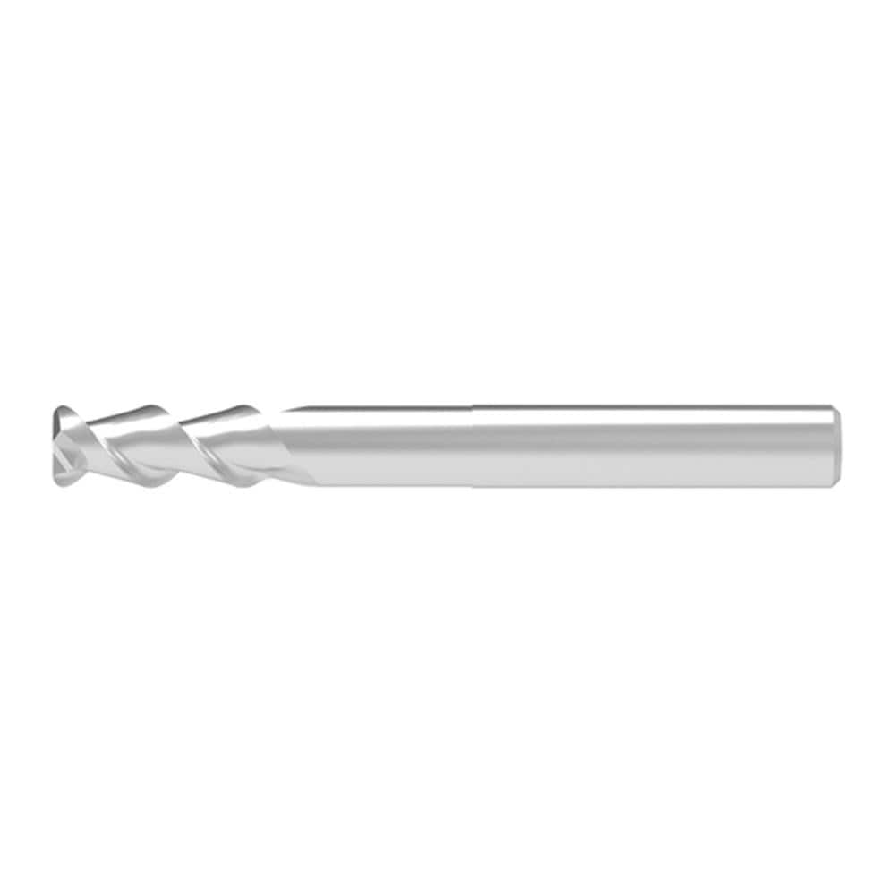 Corner Radius End Mill: 3.00 mm Dia, 8.00 mm LOC, 0.50 mm Radius, 2 Flute, Solid Carbide