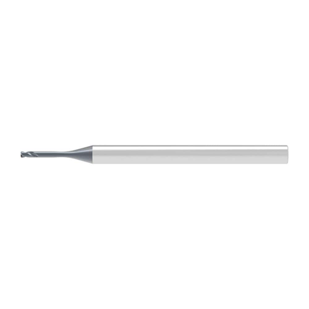 Corner Radius End Mill: 1.00 mm Dia, 0.60 mm LOC, 0.20 mm Radius, 2 Flute, Solid Carbide