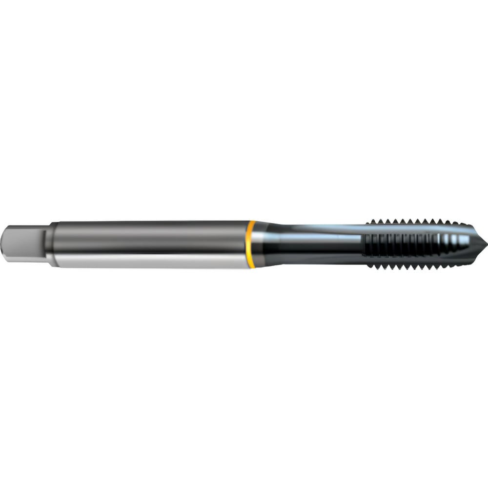 Spiral Point Tap: M18x1.5 Metric Fine, 4 Flutes, Plug Chamfer, 6H Class of Fit, HSS-E Cobalt, Ignator Coated