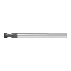 Corner Radius End Mill: 2.00 mm Dia, 8.00 mm LOC, 0.30 mm Radius, 2 Flute, Solid Carbide