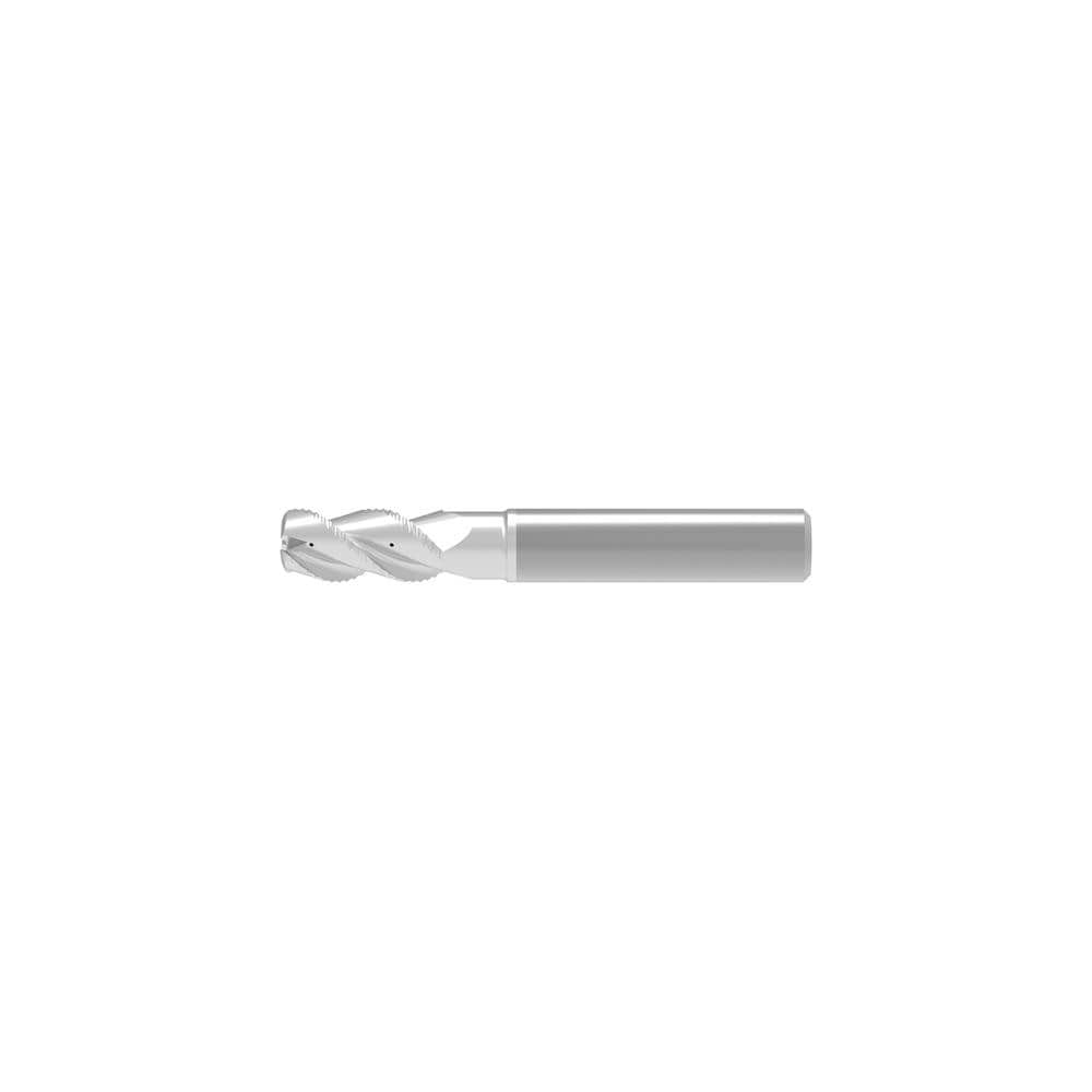 Corner Radius End Mill: 20.00 mm Dia, 25.00 mm LOC, 4.00 mm Radius, 3 Flute, Solid Carbide