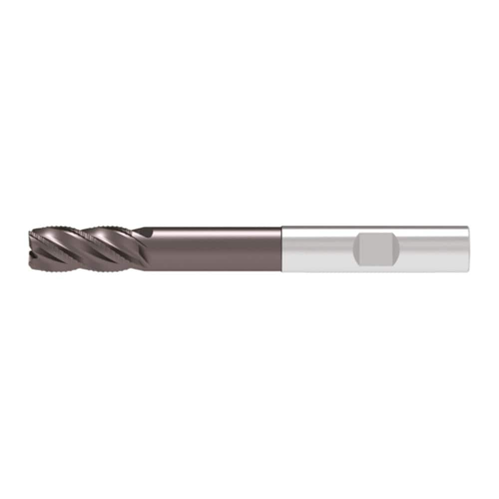 Corner Chamfer End Mill: 20.00 mm Dia, 38.00 mm LOC, 4 Flute, 0.35 mm Chamfer Width, Solid Carbide