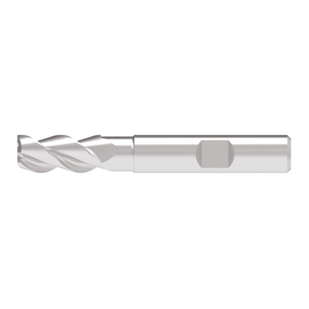 Corner Radius End Mill: 20.00 mm Dia, 42.00 mm LOC, 2.00 mm Radius, 3 Flute, Solid Carbide