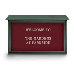 Enclosed Letter Board: 45" Wide, 30" High, Fabric, Berry