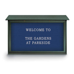 Enclosed Letter Board: 45" Wide, 30" High, Laminate, Blue