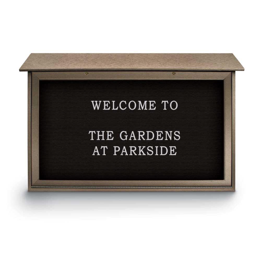 Enclosed Letter Board: 45" Wide, 30" High, Laminate, Black