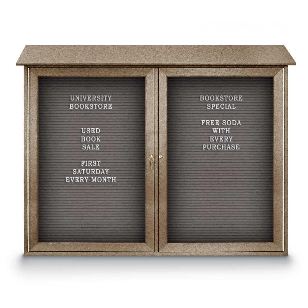 Enclosed Letter Board: 45" Wide, 36" High, Fabric, Gray