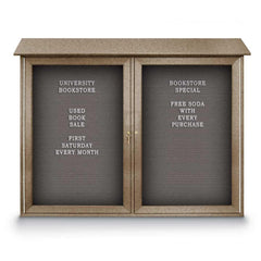 Enclosed Letter Board: 45" Wide, 36" High, Fabric, Gray