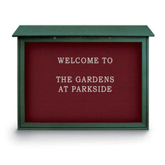 Enclosed Letter Board: 45" Wide, 36" High, Fabric, Berry