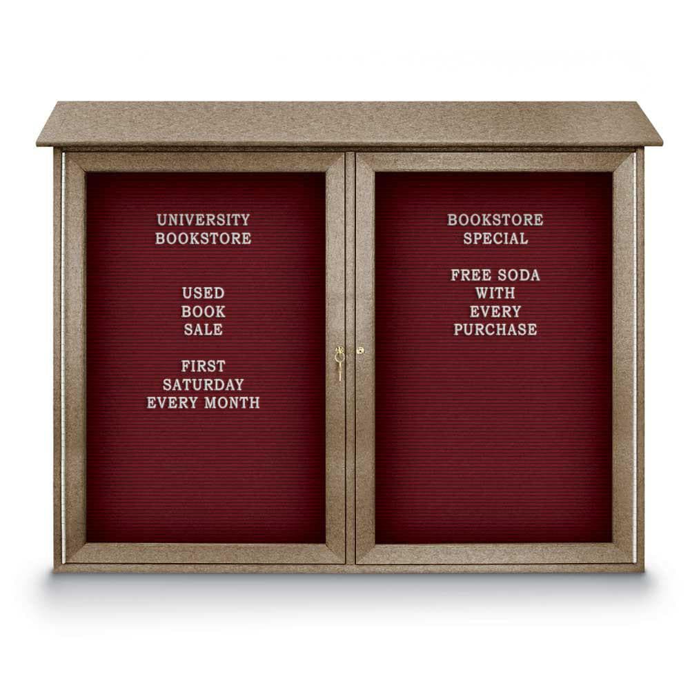 Enclosed Letter Board: 45" Wide, 36" High, Fabric, Berry