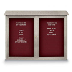 Enclosed Letter Board: 45" Wide, 36" High, Fabric, Berry