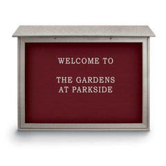 Enclosed Letter Board: 45" Wide, 36" High, Fabric, Berry