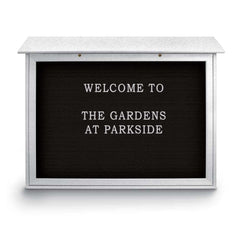 Enclosed Letter Board: 45" Wide, 36" High, Laminate, Black