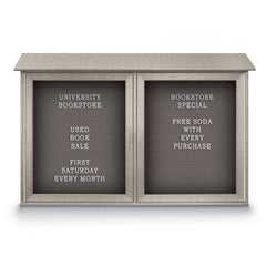 Enclosed Letter Board: 45" Wide, 30" High, Fabric, Gray