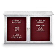 Enclosed Letter Board: 45" Wide, 30" High, Fabric, Berry