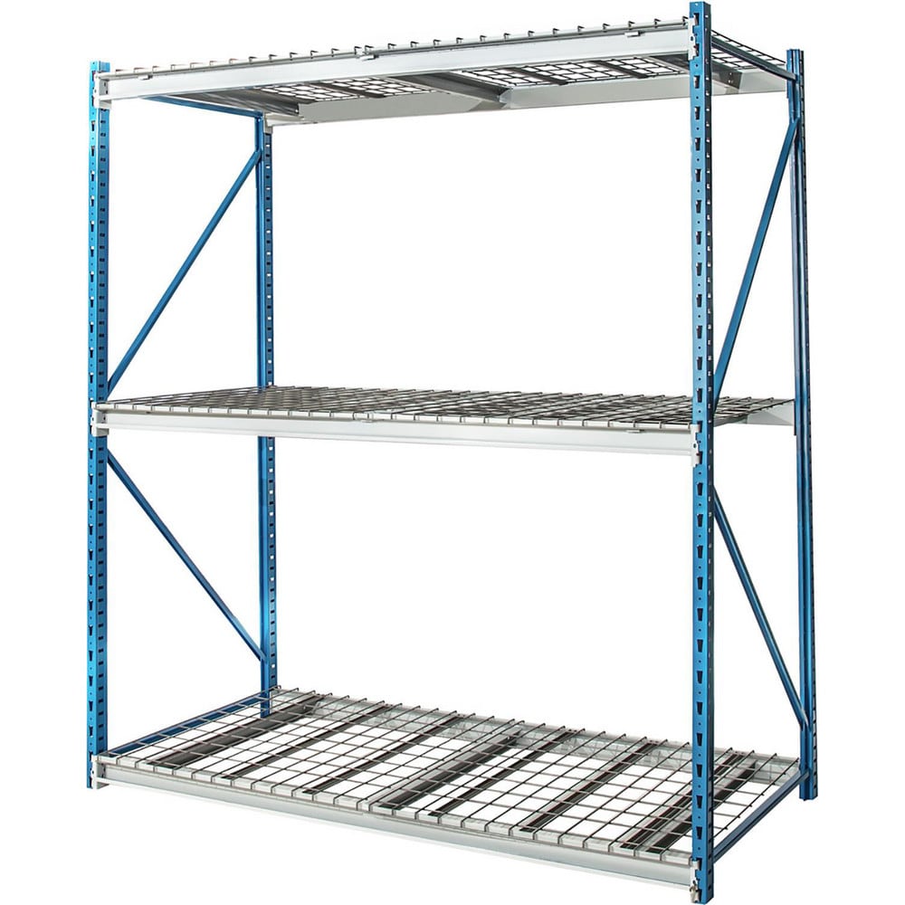 Storage Racks; Rack Type: Bulk Rack Starter Unit; Overall Width (Inch): 48; Overall Height (Inch): 123; Overall Depth (Inch): 24; Material: Steel; Color: Marine Blue, Light Gray; Finish: Powder Coated