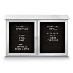 Enclosed Letter Board: 45" Wide, 30" High, Laminate, Black