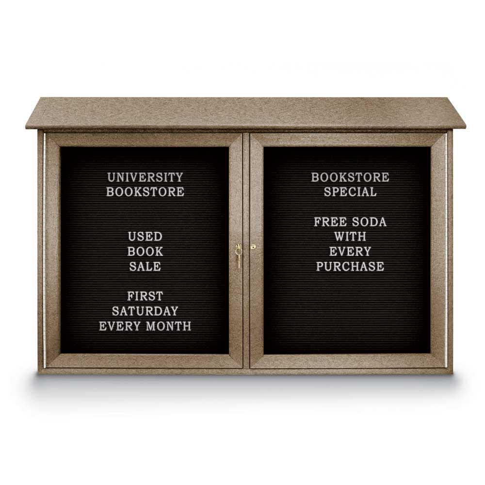 Enclosed Letter Board: 45" Wide, 30" High, Laminate, Black