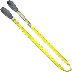 Flat Eye & Eye, Type 3 Web Sling: 3' Long, 4" Wide, 6400 lb Vertical Capacity, Nylon