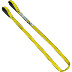 Flat Eye & Eye, Type 3 Web Sling: 14' Long, 4" Wide, 6400 lb Vertical Capacity, Polyester