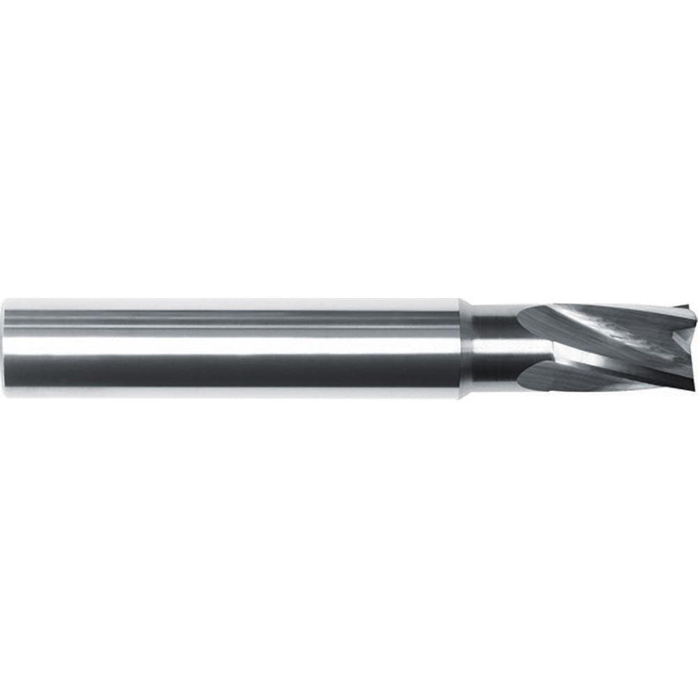 Square End Mill: 1/2" Dia, 5/8" LOC, 4 Flute, Solid Carbide