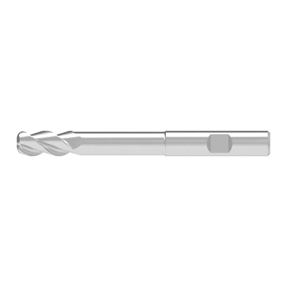 Corner Radius End Mill: 20.00 mm Dia, 52.00 mm LOC, 4.00 mm Radius, 3 Flute, Solid Carbide