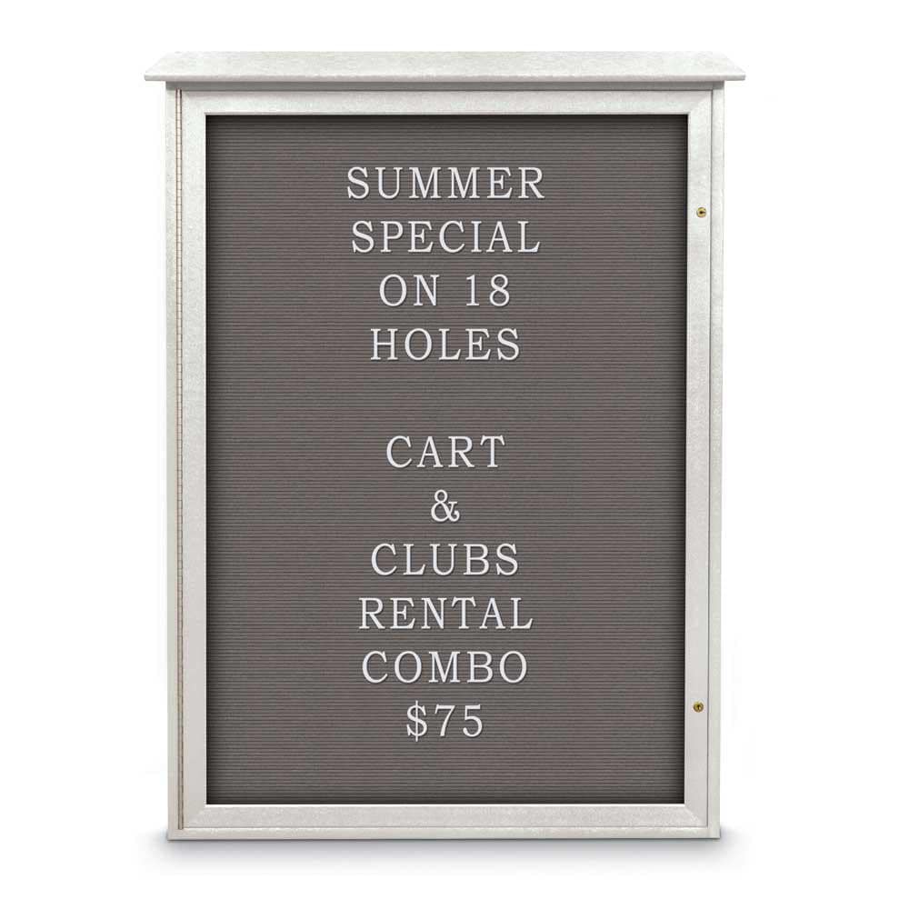 Enclosed Letter Board: 54" Wide, 38" High, Fabric, Gray