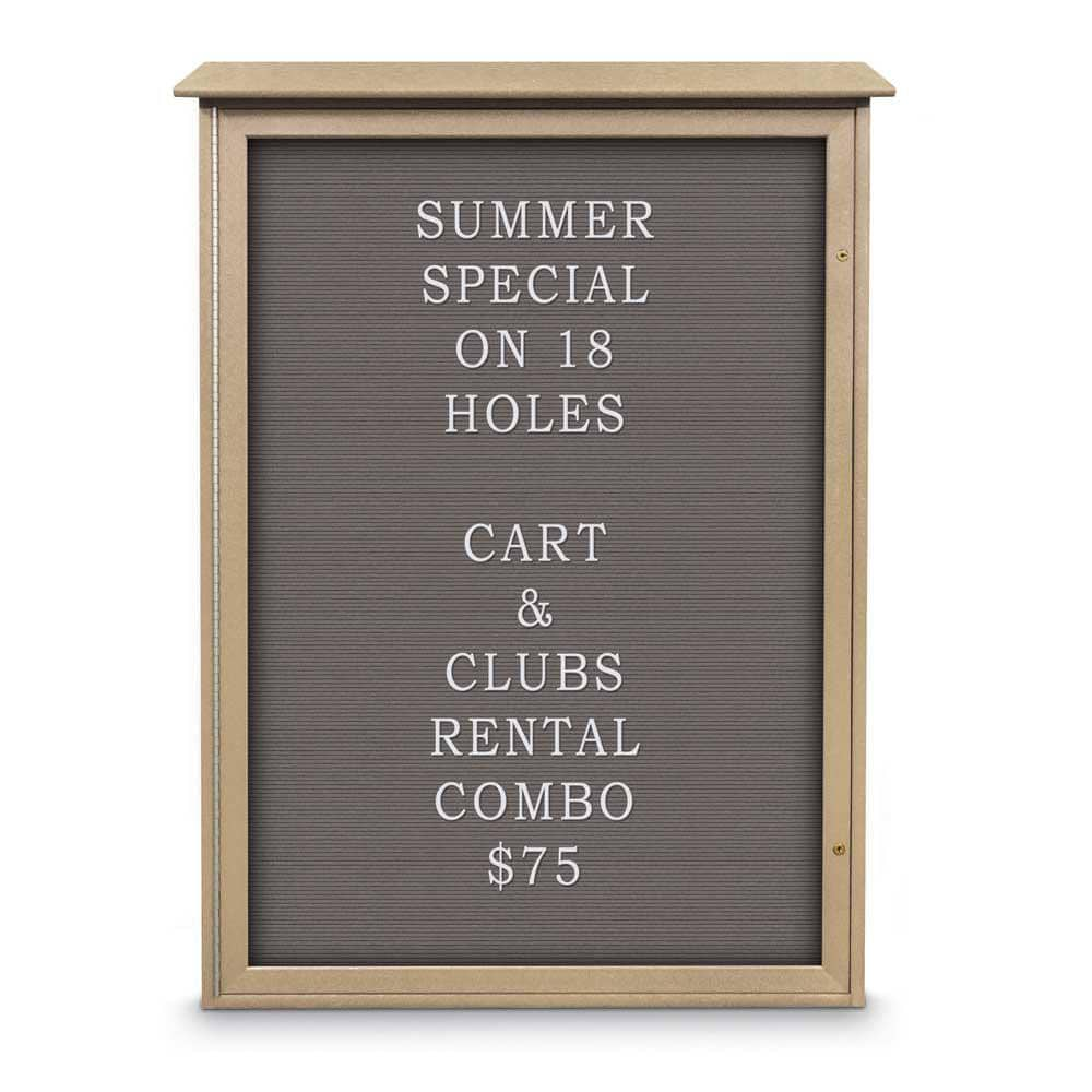 Enclosed Letter Board: 54" Wide, 38" High, Fabric, Gray