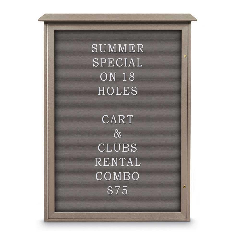 Enclosed Letter Board: 54" Wide, 38" High, Fabric, Gray