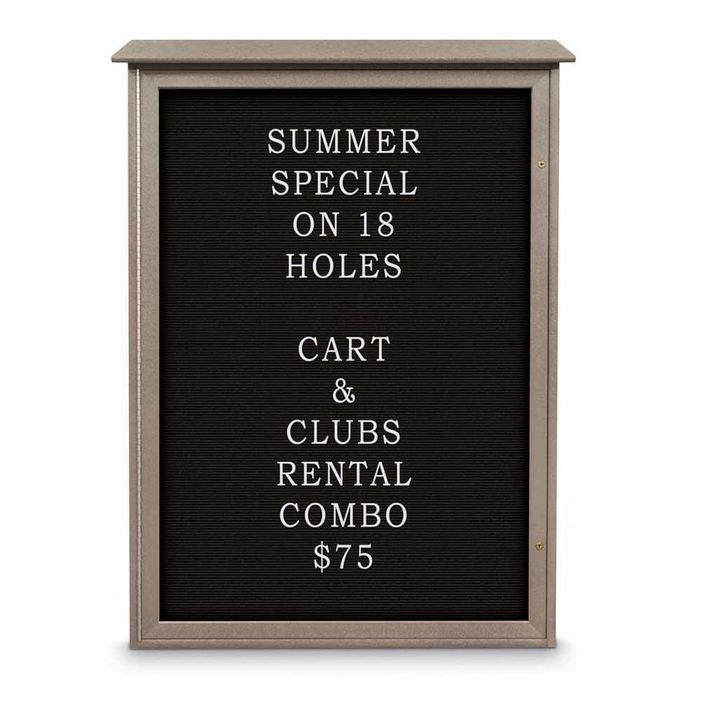 Enclosed Letter Board: 54" Wide, 38" High, Laminate, Black