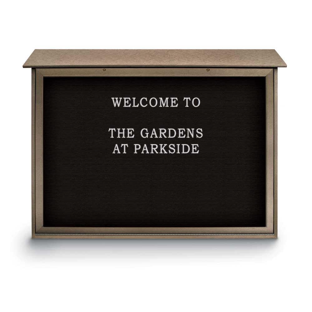 Enclosed Letter Board: 52" Wide, 40" High, Laminate, Black