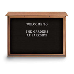 Enclosed Letter Board: 52" Wide, 40" High, Laminate, Black