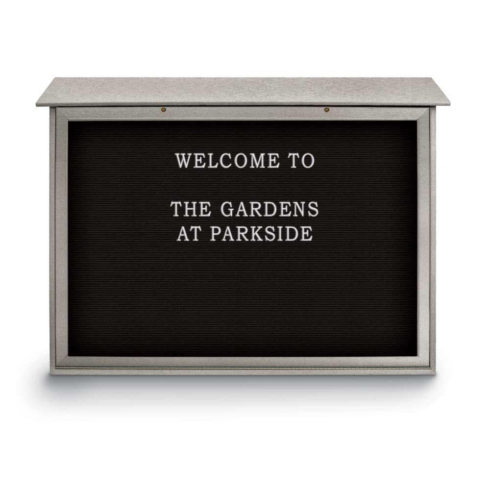 Enclosed Letter Board: 52" Wide, 40" High, Laminate, Black