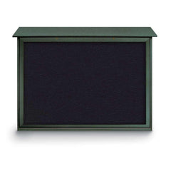 Enclosed Recycled Rubber Bulletin Board: 52" Wide, 40" High, Rubber, Black