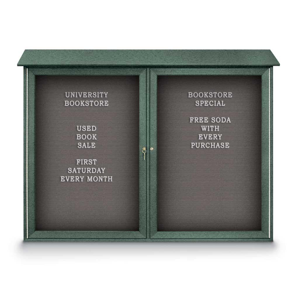 Enclosed Letter Board: 52" Wide, 40" High, Fabric, Gray