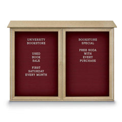 Enclosed Letter Board: 52" Wide, 40" High, Fabric, Berry