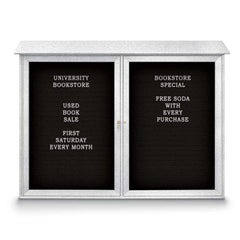 Enclosed Letter Board: 52" Wide, 40" High, Laminate, Black