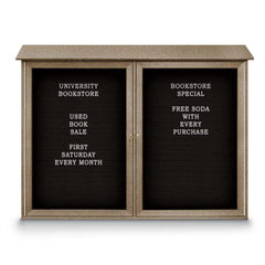 Enclosed Letter Board: 52" Wide, 40" High, Laminate, Black