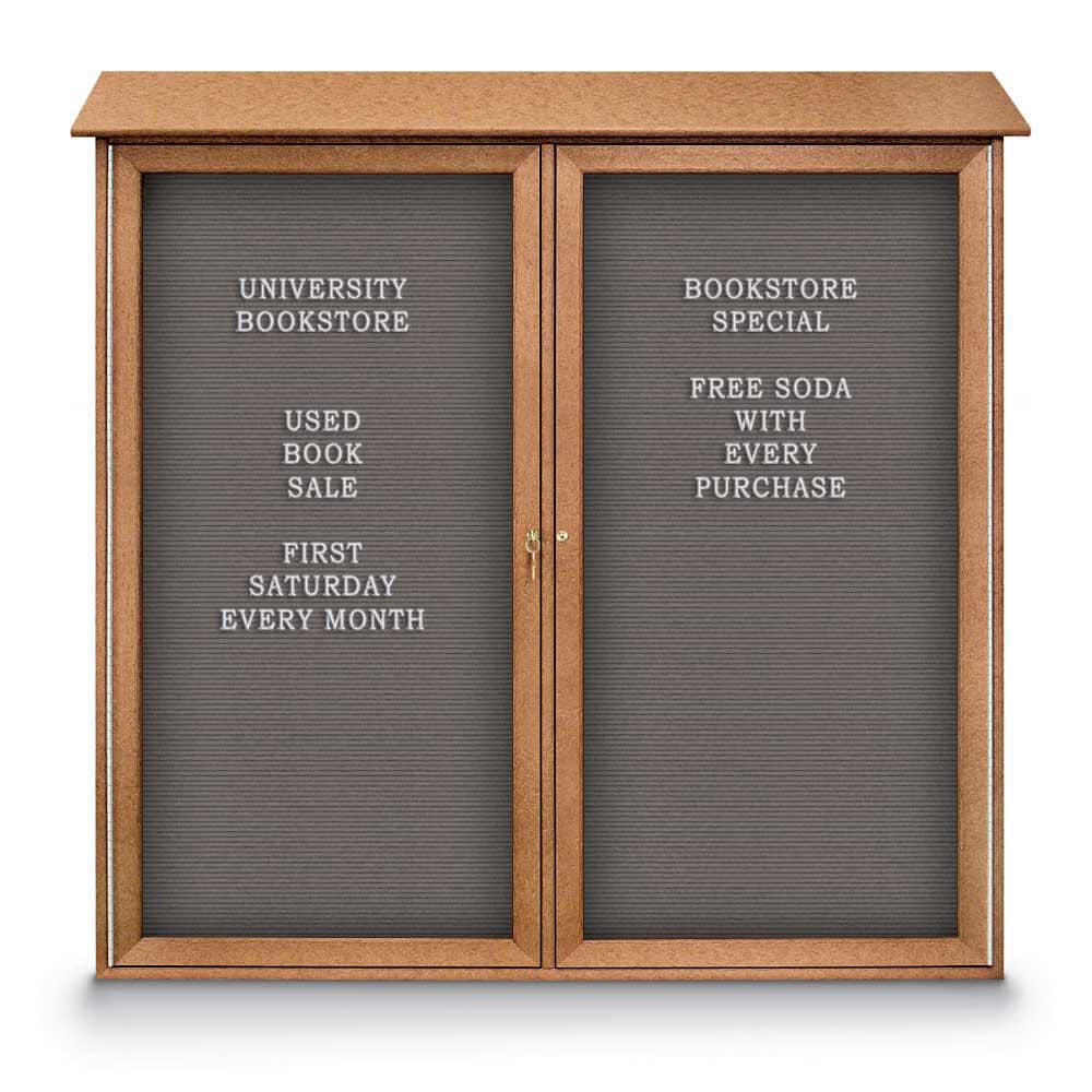 Enclosed Letter Board: 48" Wide, 48" High, Fabric, Gray