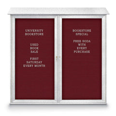 Enclosed Letter Board: 48" Wide, 48" High, Fabric, Berry