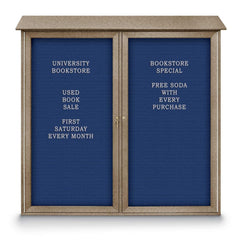 Enclosed Letter Board: 48" Wide, 48" High, Laminate, Blue