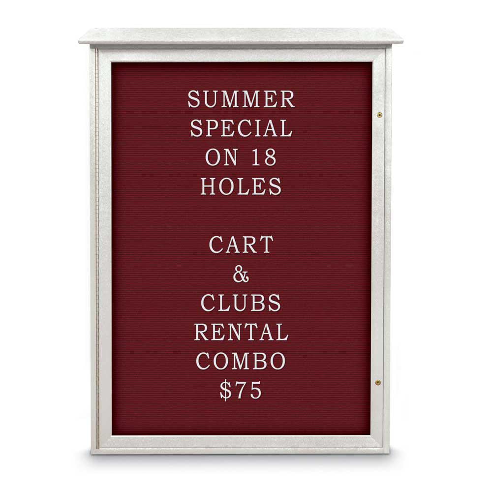 Enclosed Letter Board: 54" Wide, 38" High, Fabric, Berry